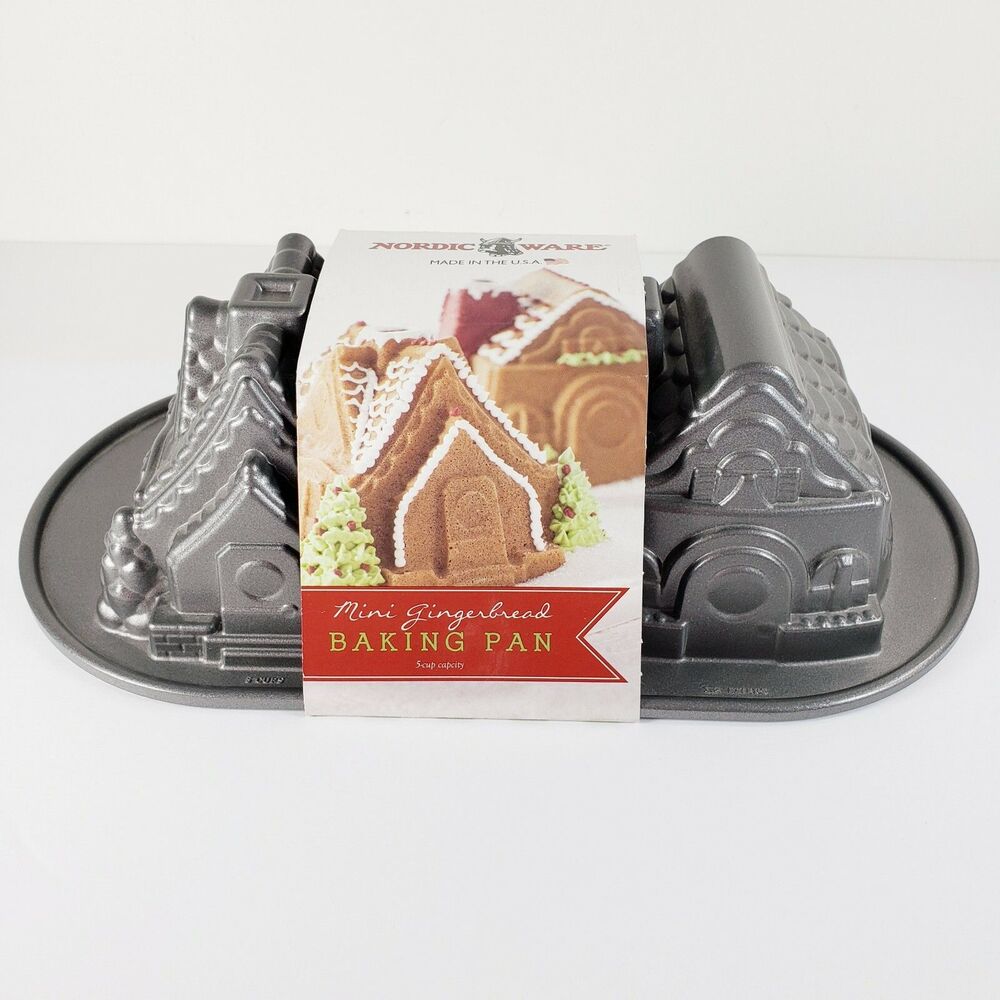 New Nordic Ware Mini Gingerbread Baking Cake Pan Non Stick Christmas Holiday